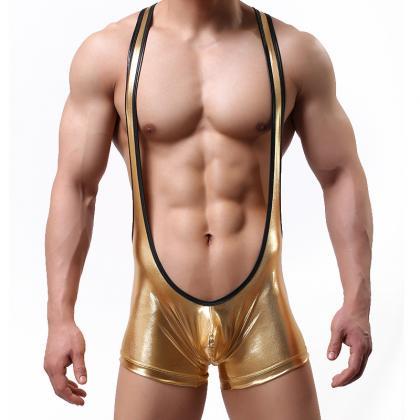 Gold Sexy Men's Underwear Faux..