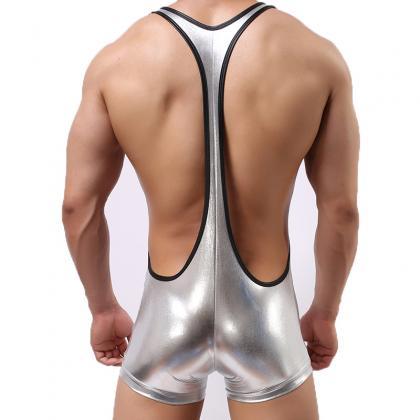 Silver Sexy Men's Underwear Faux..