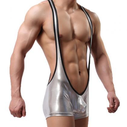 Silver Sexy Men's Underwear Faux..